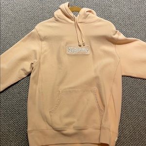 Supreme Peach Box Logo Hoodie FW16
